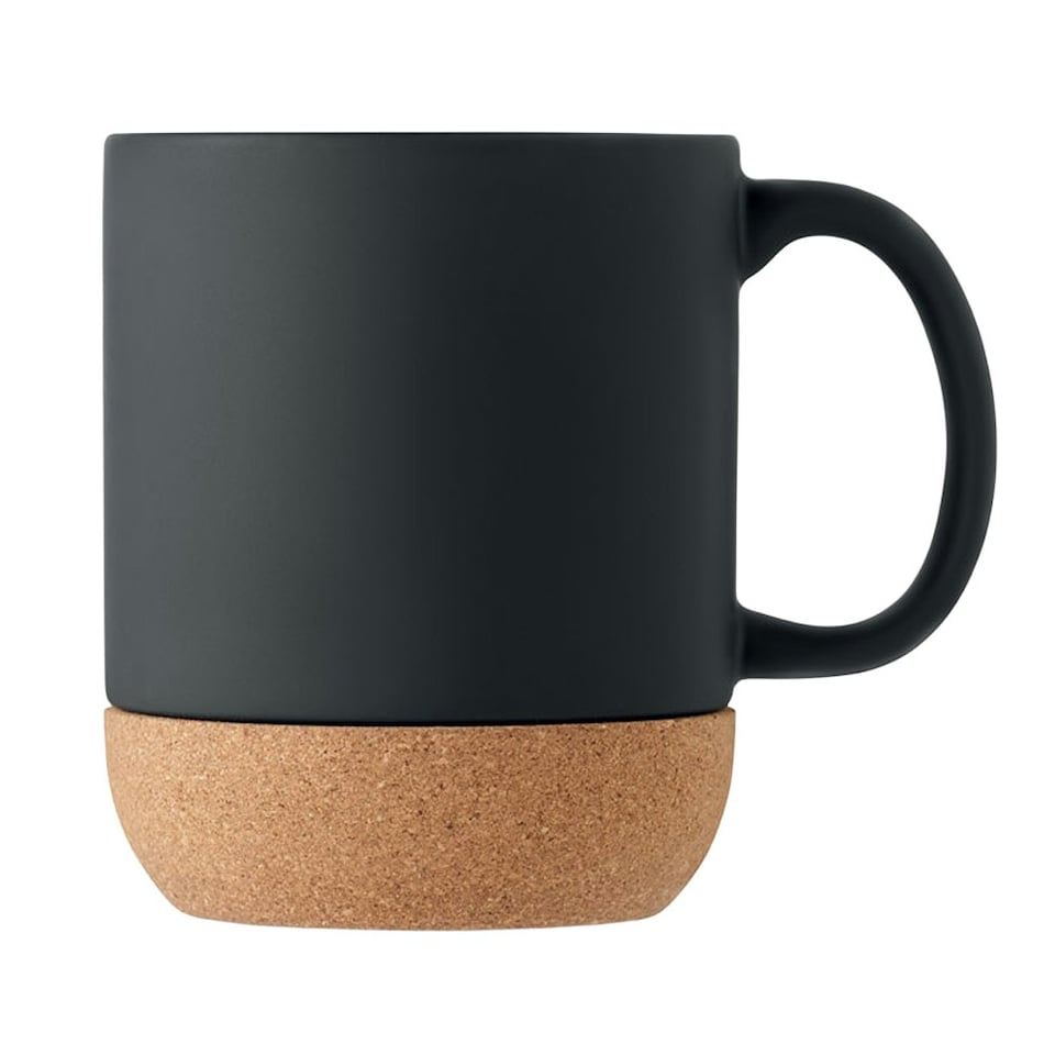 image 1 of MidOcean Matt Cork Ceramic 300ml Mug - Black/White - One Size