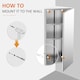 image 7 of HOMCOM Stainless Steel Wall mounted Bathroom Corner Mirror Storage Cabinet Single Door 300mm (W)