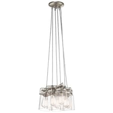 Brinley 6 Light Cluster Pendant Brushed Nickel, E27