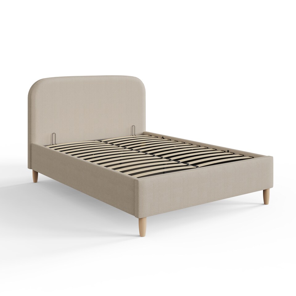image 1 of Florence Boucle Ottoman Storage Bed King Natural Stone | Grey | Natural Stone