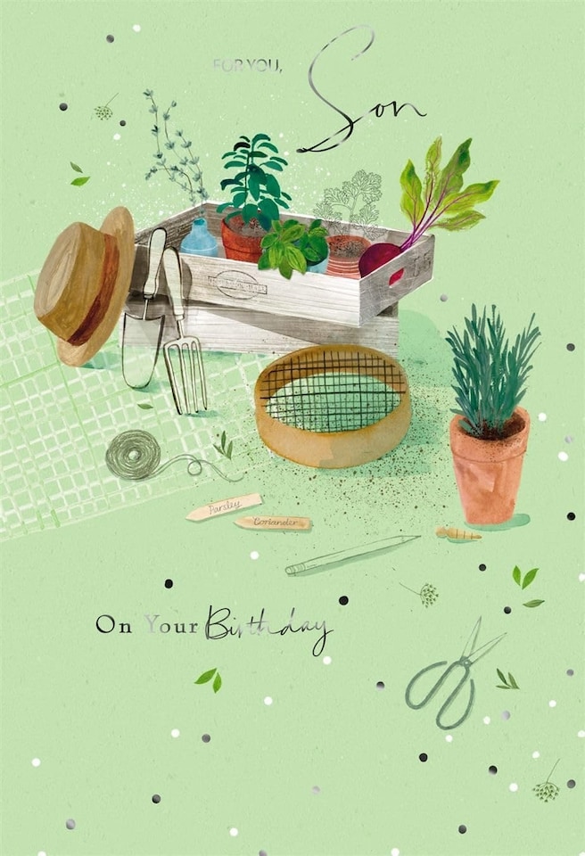 image 1 of Pot Plants Garden For You Son Birthday Card