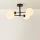 image 4 of ValueLights Darla Black Frosted Globe Bathroom Ceiling Light | Black