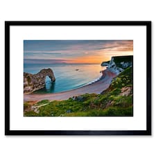 Durdle Door Dorset Cliff Seascape Sea Home Decor 12x16" Framed Wall Art Print