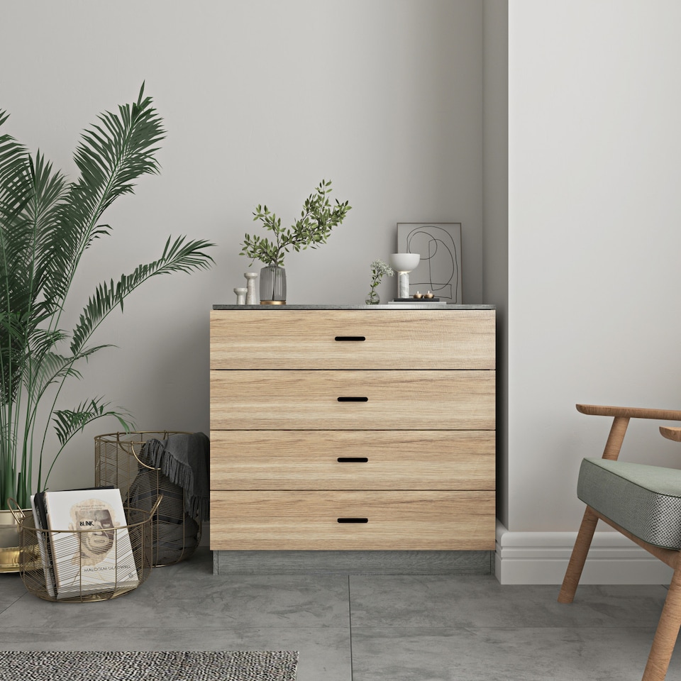image 1 of Ash Grey - Chest of 4 Drawers | Grey | 1
