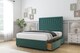 image 4 of Sloomy Somerset Emerald Plush Divan Bed Base No Drawers With 54 Inch Floor Standing Headboard | Green | Emerald | Super King | 1