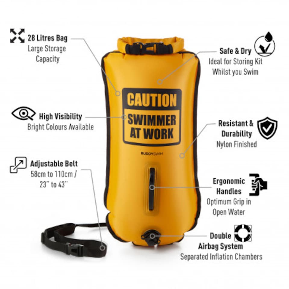 image 1 of Buddyswim Drybag Buoy 28L Yellow CSW