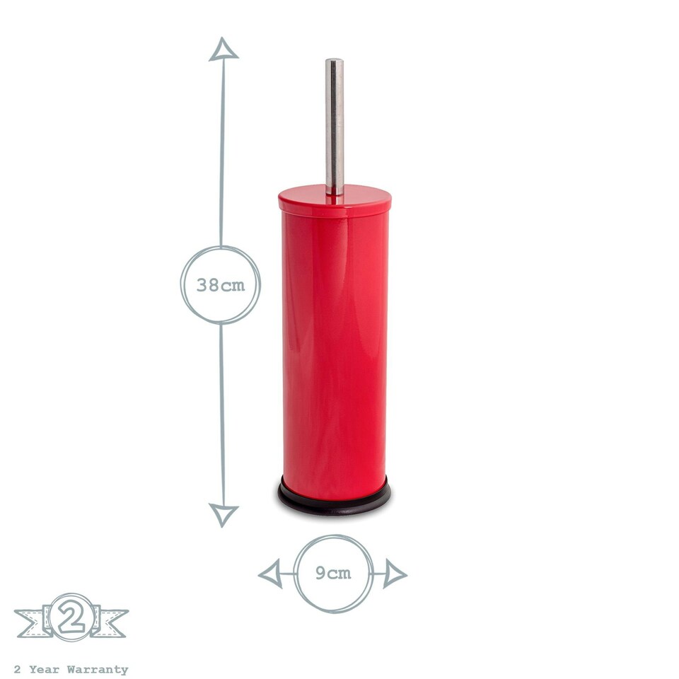 image 1 of Harbour Housewares Round Toilet Brush - Red Red