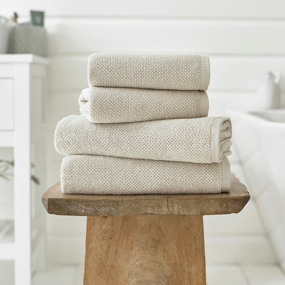 image 1 of Romeo 100% Cotton Absorbent Soft Bathroom Towels - Hand, Bath, Sheet Cream | Stone | Hand towel