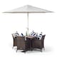 image 3 of Savannah Square 4 Seater Rattan Patio Dining Set | Brown | Brown