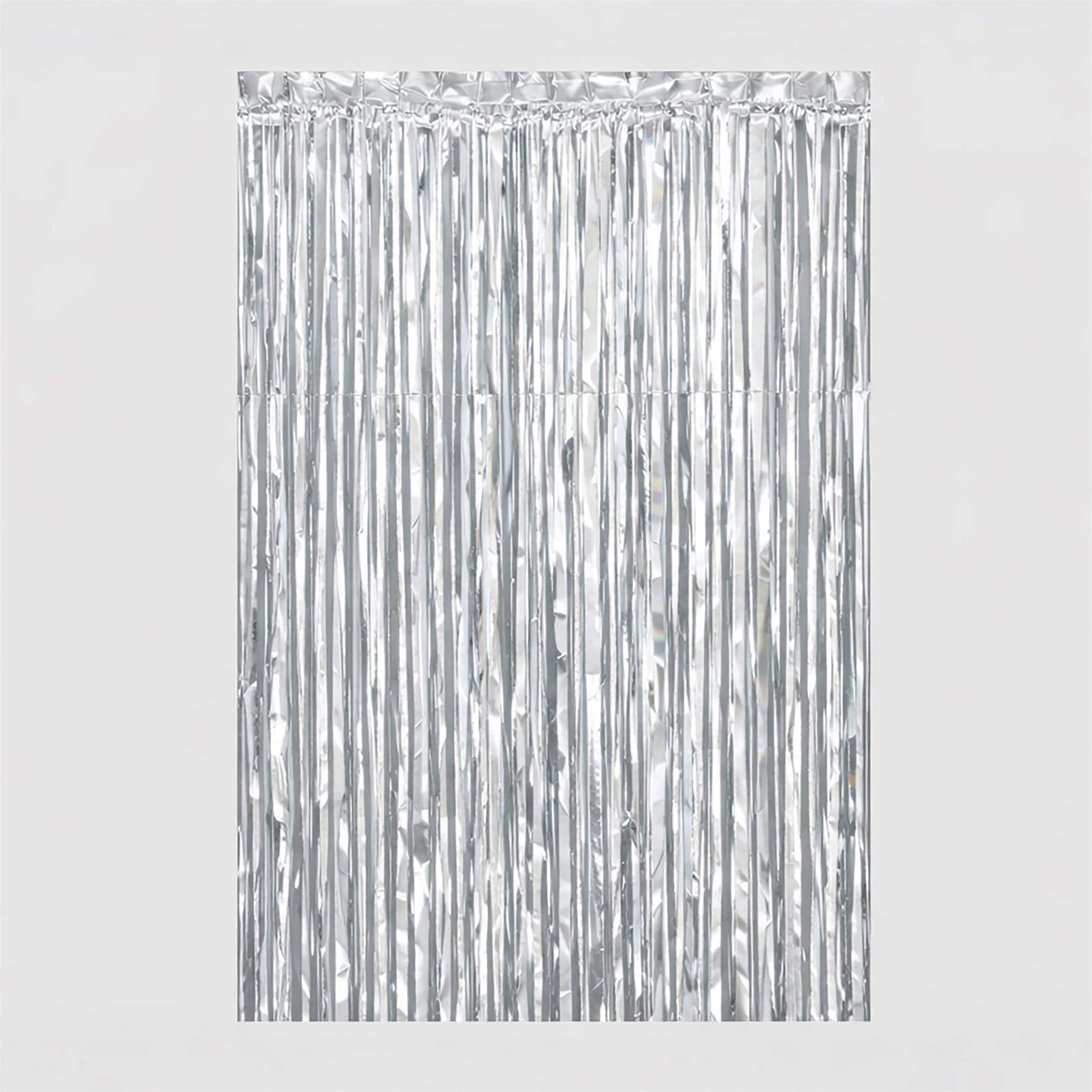 Netagon Metallic Tinsel Curtain 2.5M x 1M Silver