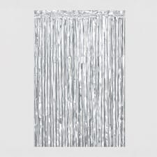 Metallic Tinsel Curtain, 2.5M x 1M Silver