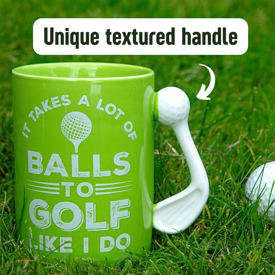 image 1 of 18 oz. Golf Mug - It Takes Balls MOB Green