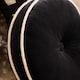 image 3 of OHS Ultra Soft Velvet Round Seat Cushion Pleated Floor Pillow | Multi | Black/White