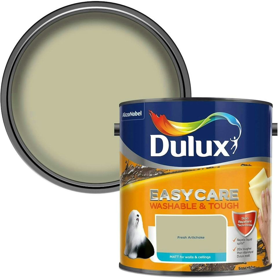 image 1 of Dulux Easycare Washable & Tough Matt 2.5L Fresh Artichoke