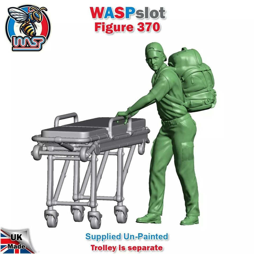 image 1 of Trackside Unpainted Figures Paramedics x 3 Scenery Set 125 1:32 Wasp