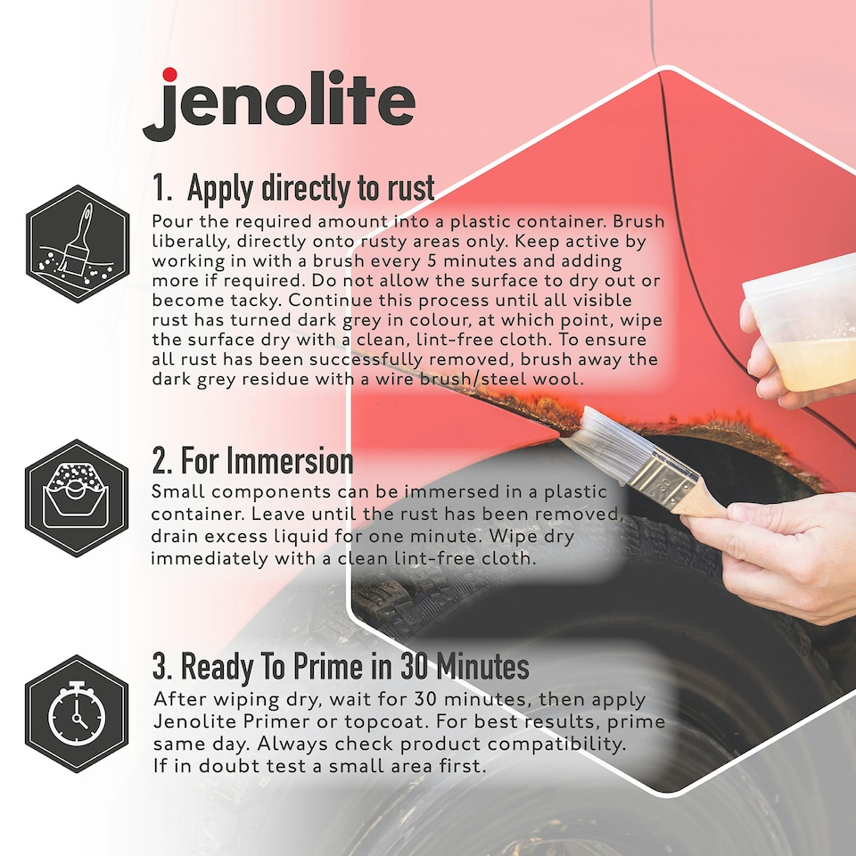 image 1 of Jenolite Back 2 Bare Metal Concentrated Rust Remover Gel - 1l