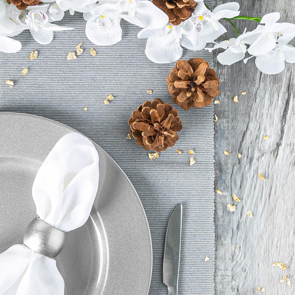 image 1 of Argon Tableware 18 Piece Metallic Charger Plates Set - Silver | Silver | Silver