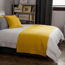 Belledorm Crompton Quilted Bed Runner - Saffron Yellow - One Size