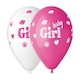 image 1 of Baby Girl Latex Balloons 33cm / 13 in - Pack of 6
