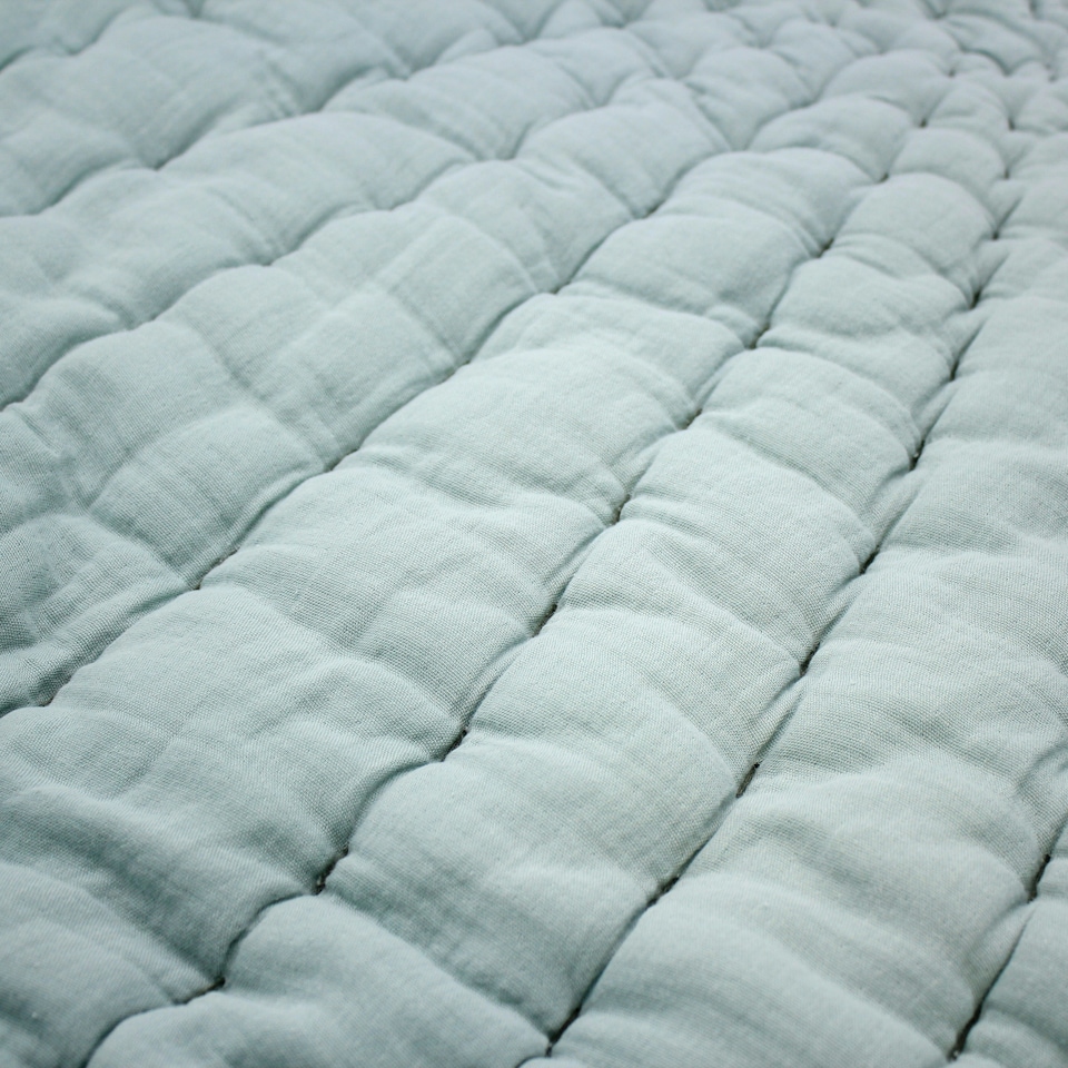 image 1 of Hand Sewn Leaf Baby Play Mat, 100% Cotton Lining
