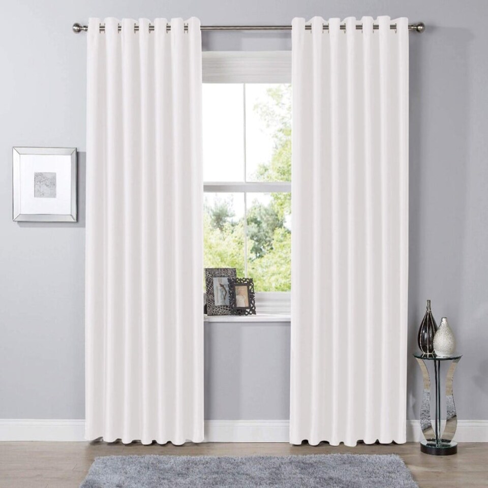 Blackout Curtains in White, 228cm x 228cm White | White