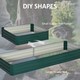 image 4 of Outsunny Galvanised Raised Garden Bed Metal Planter Box with Open Bottom, Green