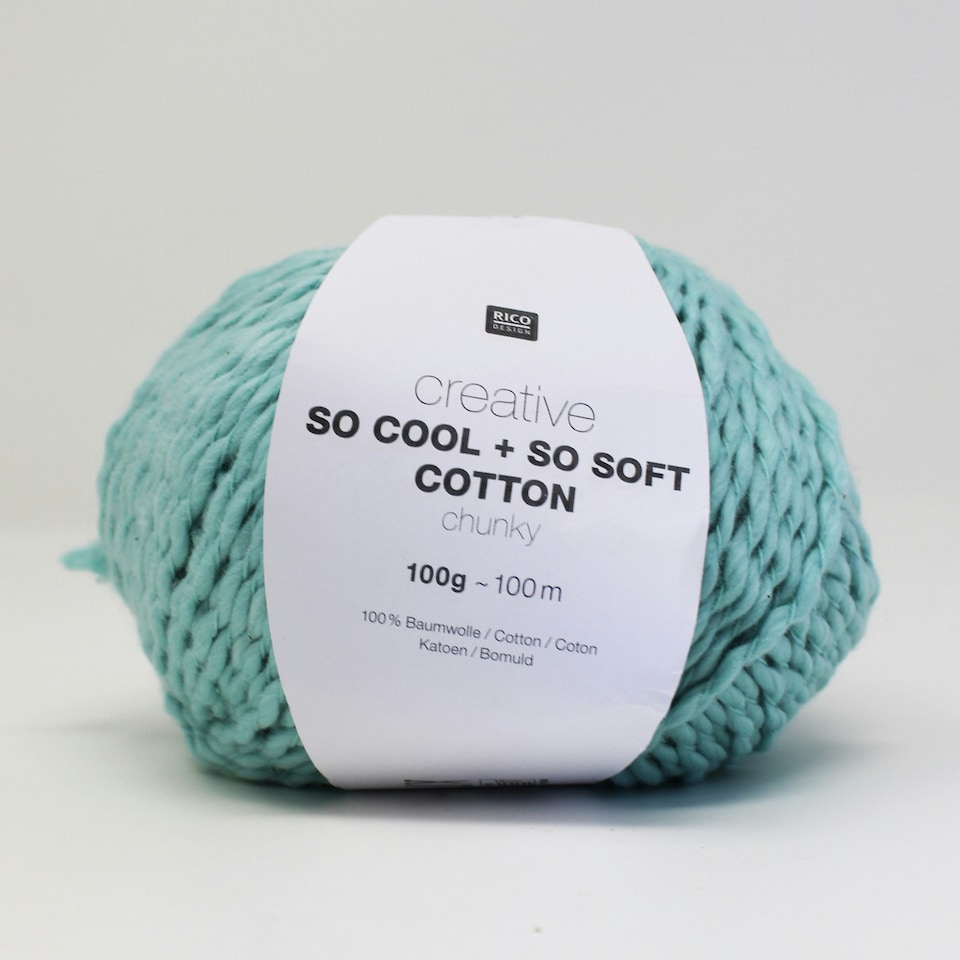 image 1 of Rico Design Yarn Creative So Cool + So Soft Cotton Chunky Light Blue | Blue