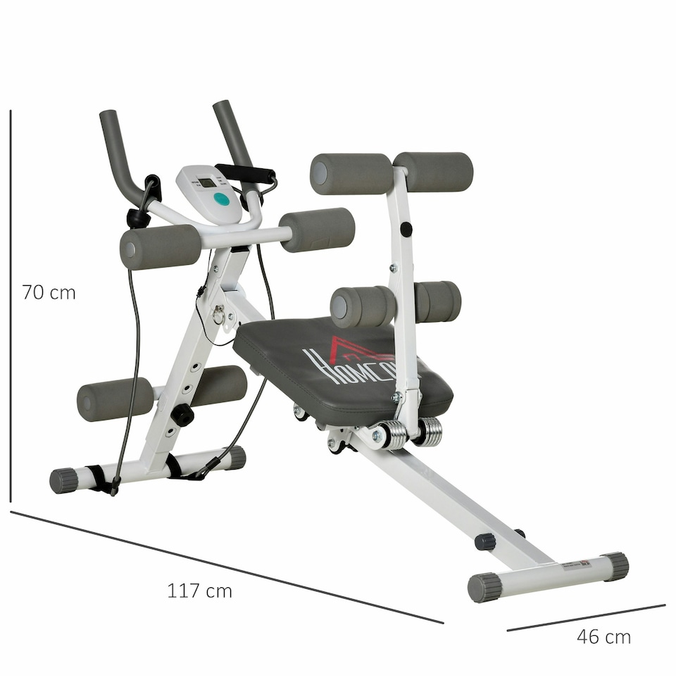 image 1 of HOMCOM Abdominal Trainer Core Workout Exercise Foldable Adjustable Steel Frame