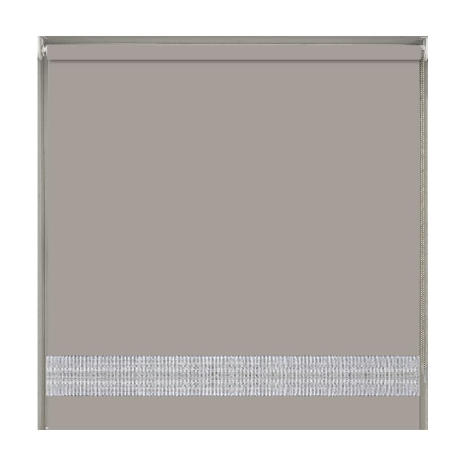 image 1 of 100cm Natural Straight Diamante Edge Border Roller Blind | Brown | Natural