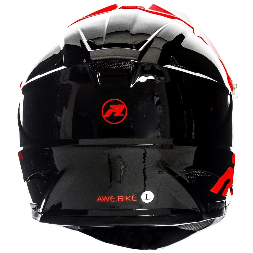 image 1 of AWEBlast BMX/Downhill/Full Face/Enduro Bike Helmet Black Red Large 58-60cm Black | L
