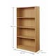 image 3 of Essentials 4 Tier Bookcase Tall Display Shelving Storage Unit Wood Furniture Oak