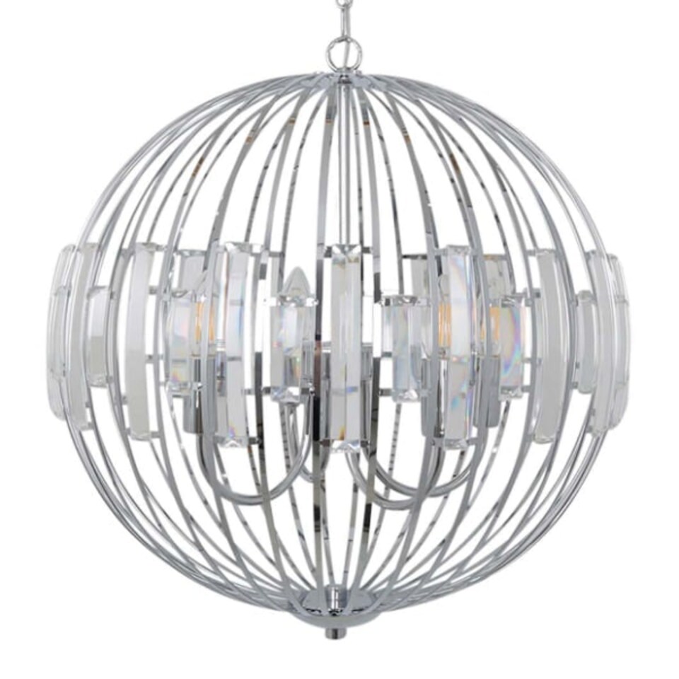 image 1 of Noemi Polished Chrome & Crystal Ceiling Pendant