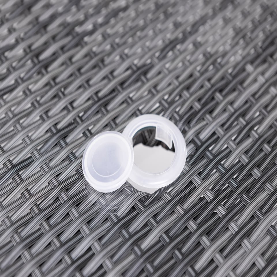 image 1 of Arizona Square Rattan Garden Bistro Table and Chairs Set 2 Seater | Grey | Grey