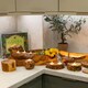 image 3 of Verano Spanish Ceramics Olive Wood Set of 2 Rustic Tea Light Balls - 8.5cm Brown