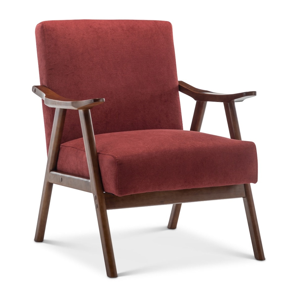image 1 of Fabric Cotton Burgundy Selma Accent Chair