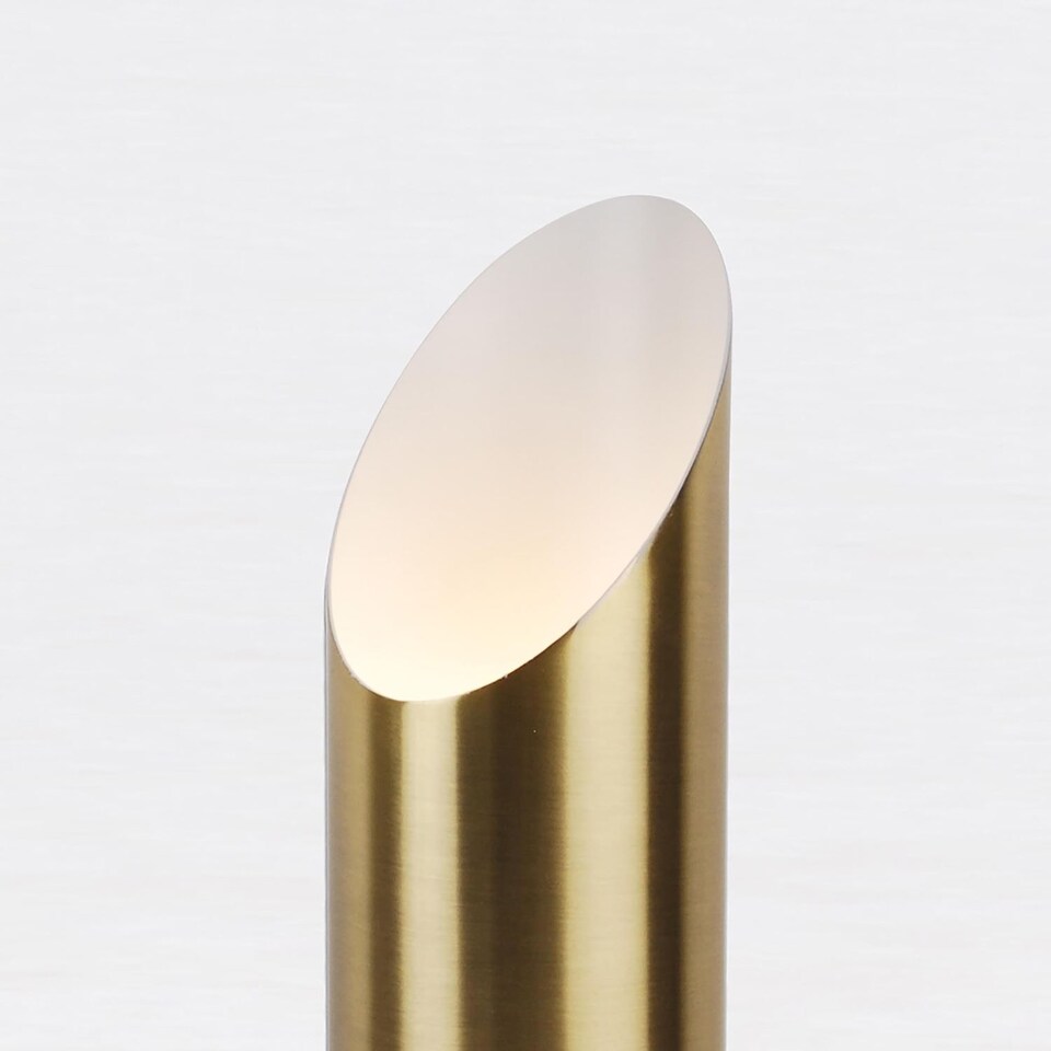 image 1 of Antique Brass Tubular Floor Uplight | Bronze | White | Medium | 1