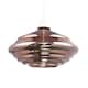 image 2 of Modern Ribbed Honeycomb Glass Pendant Light Shade in Copper Plated 26cm Diameter | Copper