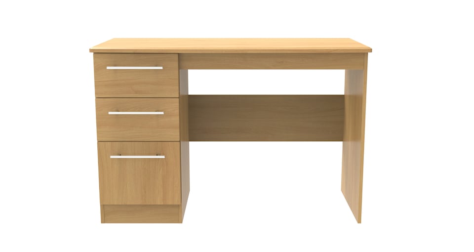 image 1 of Carlton 3 Drawer Desk in Modern Oak (Ready Assembled) | Brown | Modern Oak