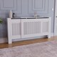 image 7 of Vida Designs Chelsea Radiator Cover Painted MDF Slatted Cabinet, White, 140-204cm