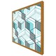 image 1 of Blue geometric hexagons (Picutre Frame) Brown | Oak | L