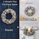image 5 of eo Luxury Extra Large Frosted Pinecone Winter Wreath 50cm Home Artificial Christmas Festive Front Door Decoration | Grey | Frosted Grey