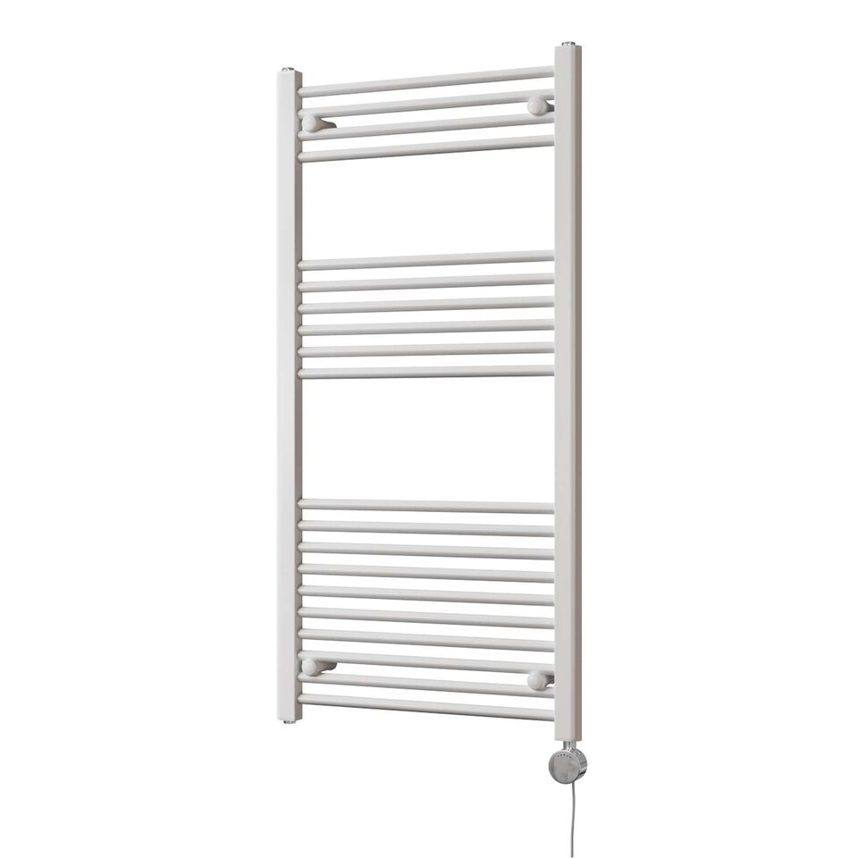 image 1 of Zennor - White Electric Towel Rail H1200mm x W600mm Straight 600w Thermostatic