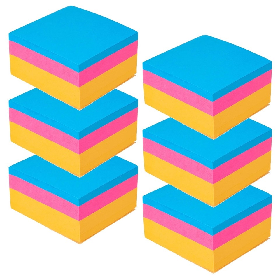 image 1 of 400 Assorted Neon Bright Post-it Sticky Notes Reminder Memo Pads Pack 76X76mm