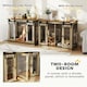 image 4 of PawHut Dog Crate for Large Dogs, Double Dog Cage for Small Dogs, Oak Tone