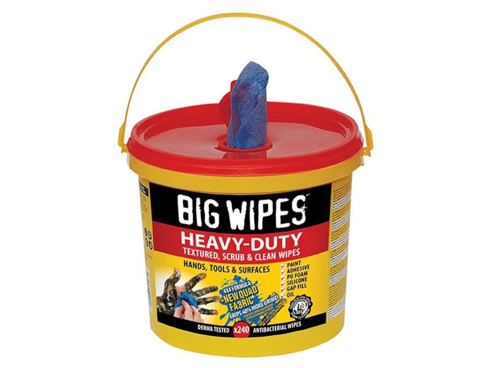 Big Wipes 4X4 Heavy-Duty Cleaning Wipes Bucket Of 240