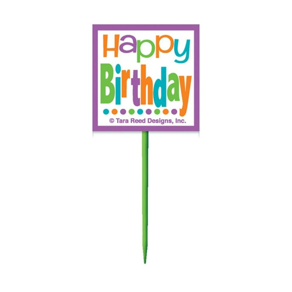 image 1 of Unique Party Polka Dot Birthday Cake Topper Set (Pack of 48) - Citrus - One Size