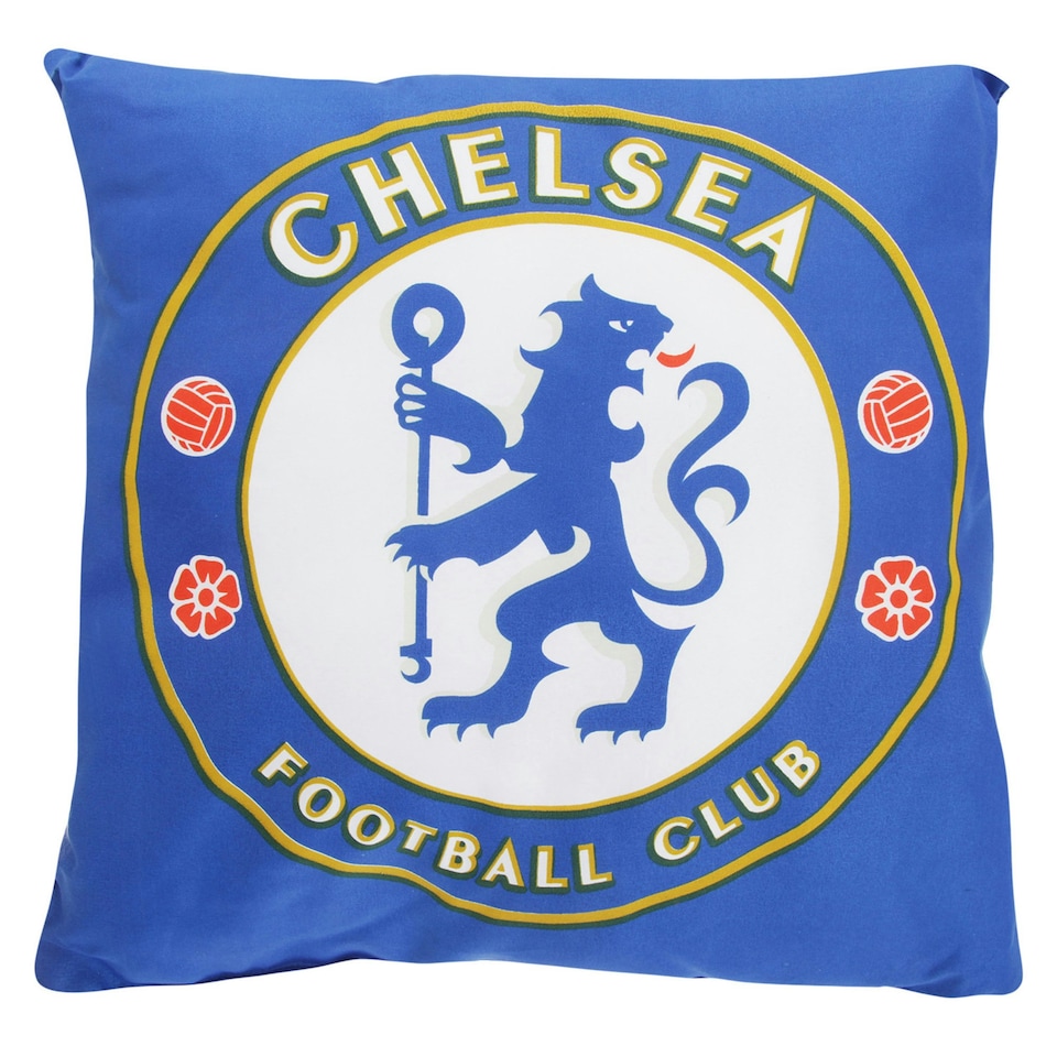 image 1 of Chelsea FC Childrens/Kids Official Filled Football Crest Cushion - Blue - One Size