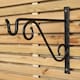 image 2 of Tom Chambers Heavy Duty Handcrafted Metal 35cm Black Twisted Wall Bracket Hook For Garden Patio Hanging Basket Planter Bird Feeder | Black | Black