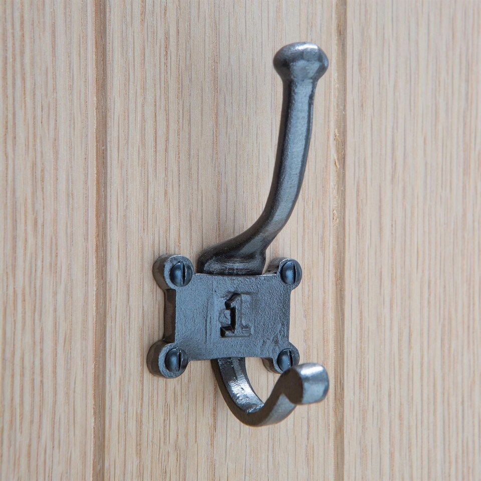 image 1 of Hammer & Tongs Number 1 Double Wall Hook - W50mm x H115mm - Raw