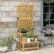 image 5 of Outsunny Wooden Plant Stand with Trellis for Climbing Plants, Yellow 